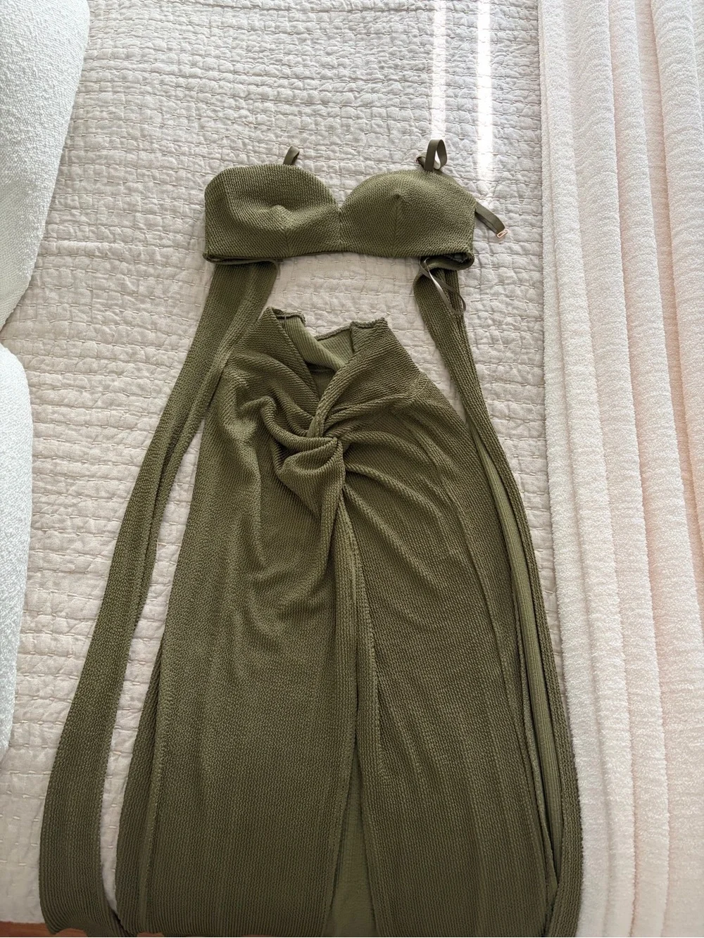 JLUXLABEL - Olive Green Two-Piece Set